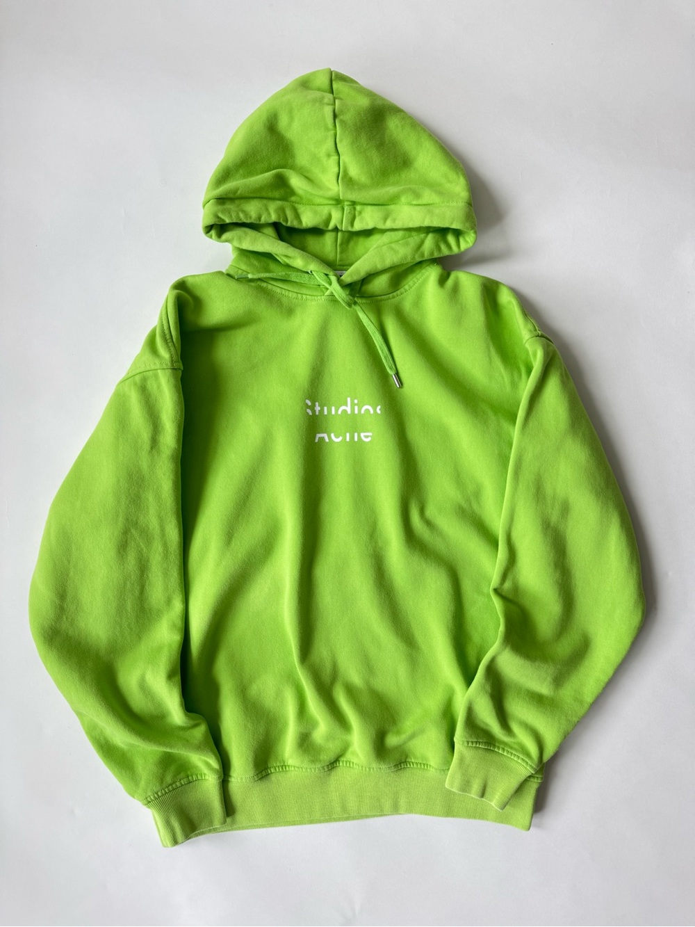Acne Studios Neon Green Oversize Fit Hoodie - Measure Face AW14 - Unisex - Picture 2 of 9
